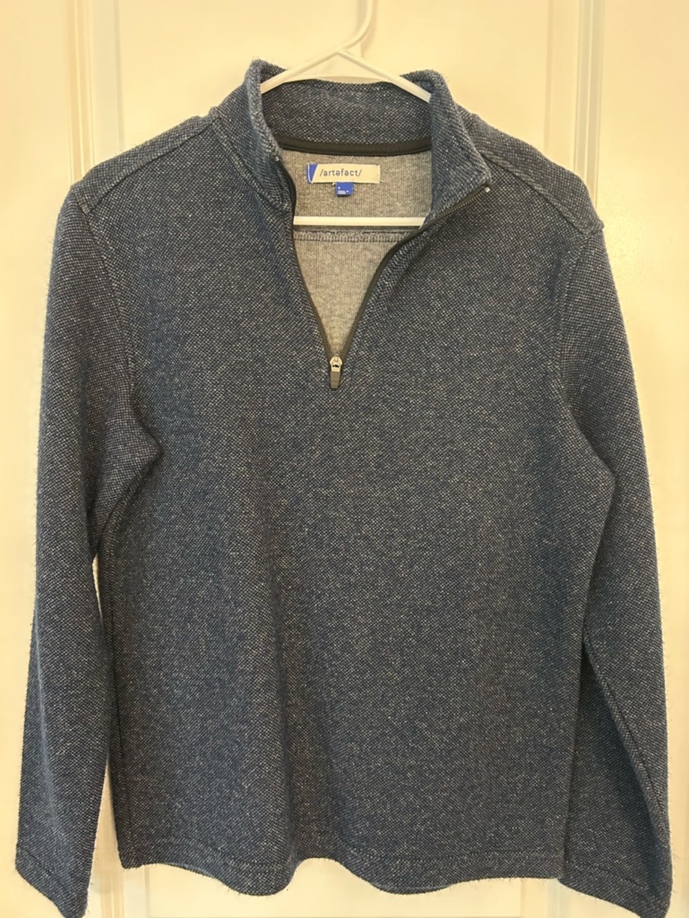 /Artifact/ Quarter Zip Pullover Sweater Blue Gray Small